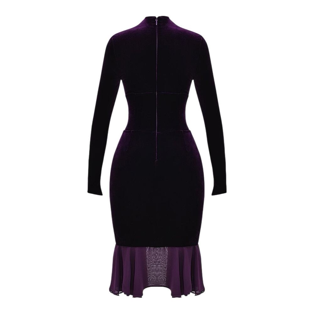 House of CB NWT Dahna Purple Velvet Corset Dress Sz Medium - Picture 6 of 7